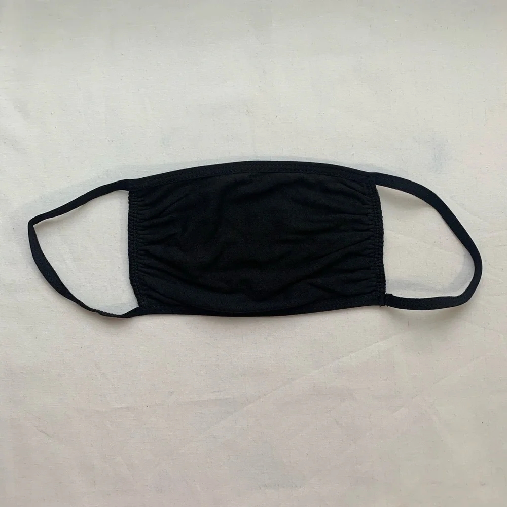 New 5 Pack Black Cotton 3 Ply Reusable Face Mask